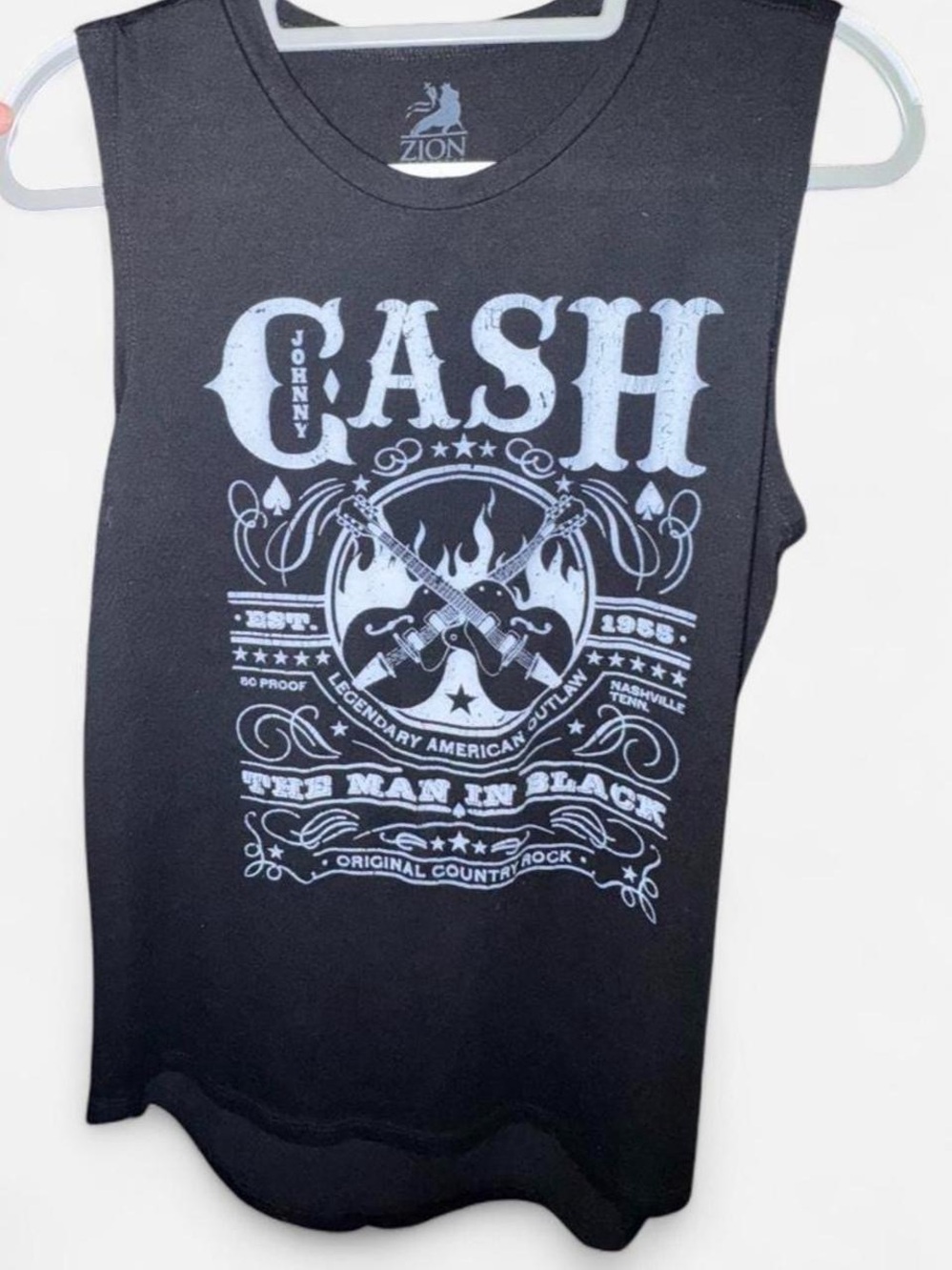 Zion Rootswear Black Johnny Cash Graphic Muscle Tee